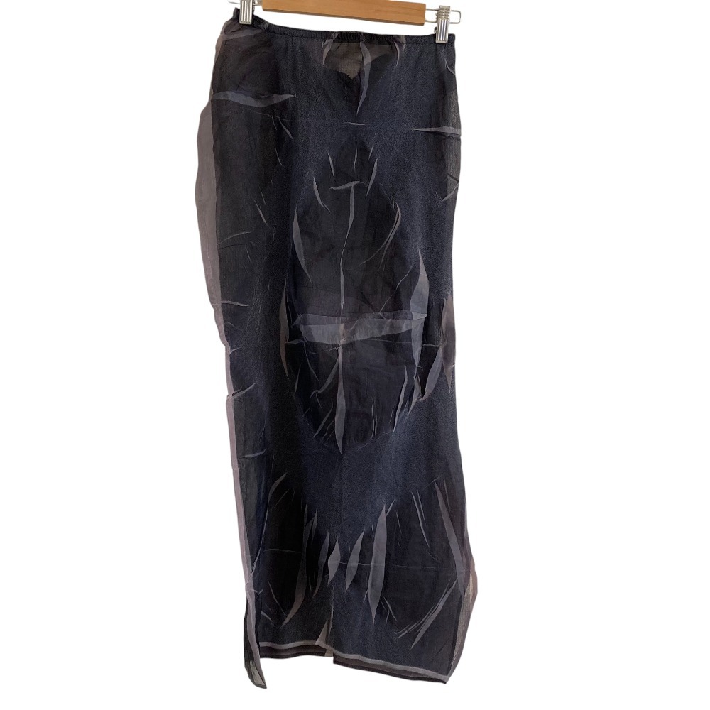 美品 YOSHIKI HISHINUMA ヨシキヒシヌマ シアープリント ロングスカート サイズ3 グレー_画像1