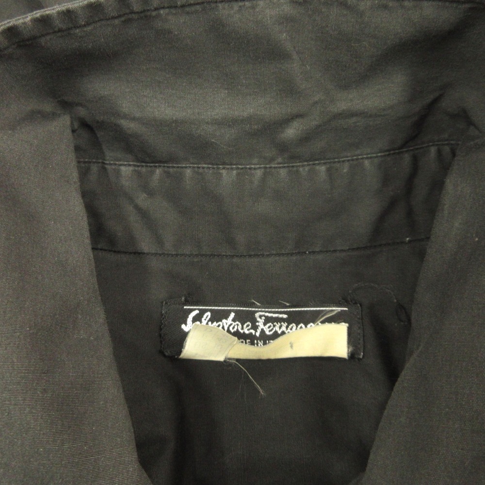  хорошая вещь Salvatore Ferragamo Salvatore Ferragamo 7 минут длина рубашка блуза cut and sewn стрейч Old I44 чёрный черный 