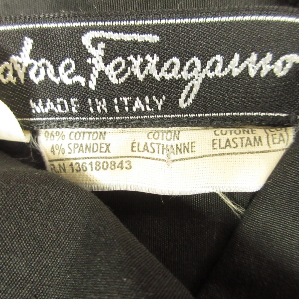  хорошая вещь Salvatore Ferragamo Salvatore Ferragamo 7 минут длина рубашка блуза cut and sewn стрейч Old I44 чёрный черный 