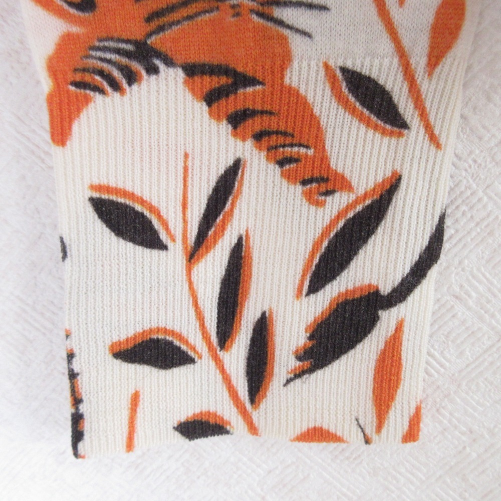 美品 ESCADA SPORT エスカーダスポーツ アニマルプリントカーディガン S オレンジ_画像5