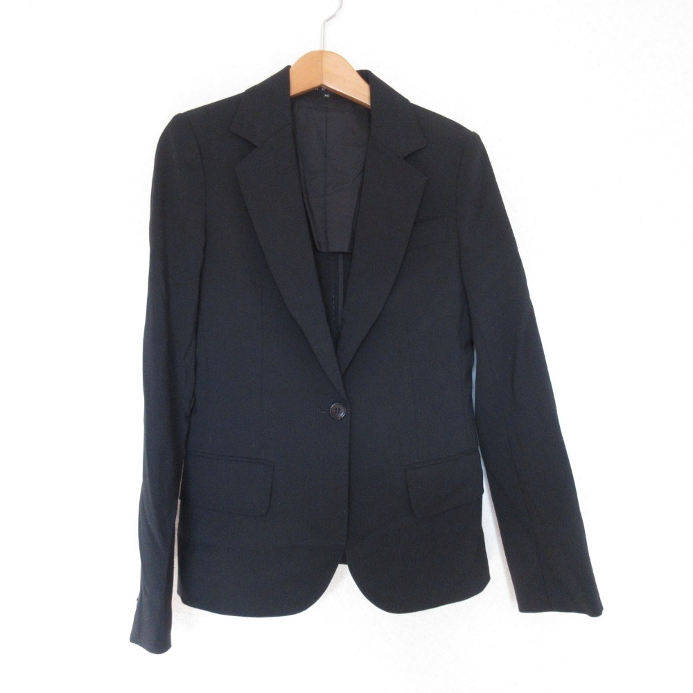 美品 Theory セオリー ストレッチ シングル ジャケット ひざ丈 スカート スーツ セットアップ 0/X0 ブラック_画像2