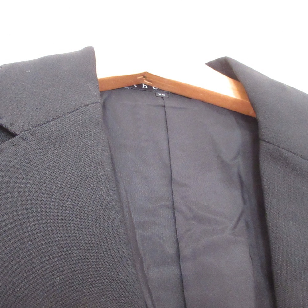 美品 Theory セオリー ストレッチ シングル ジャケット ひざ丈 スカート スーツ セットアップ 0/X0 ブラック_画像4