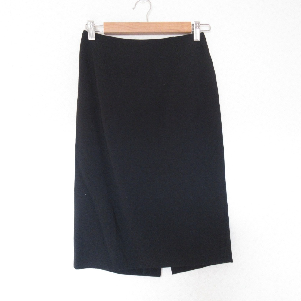 美品 Theory セオリー ストレッチ シングル ジャケット ひざ丈 スカート スーツ セットアップ 0/X0 ブラック_画像8