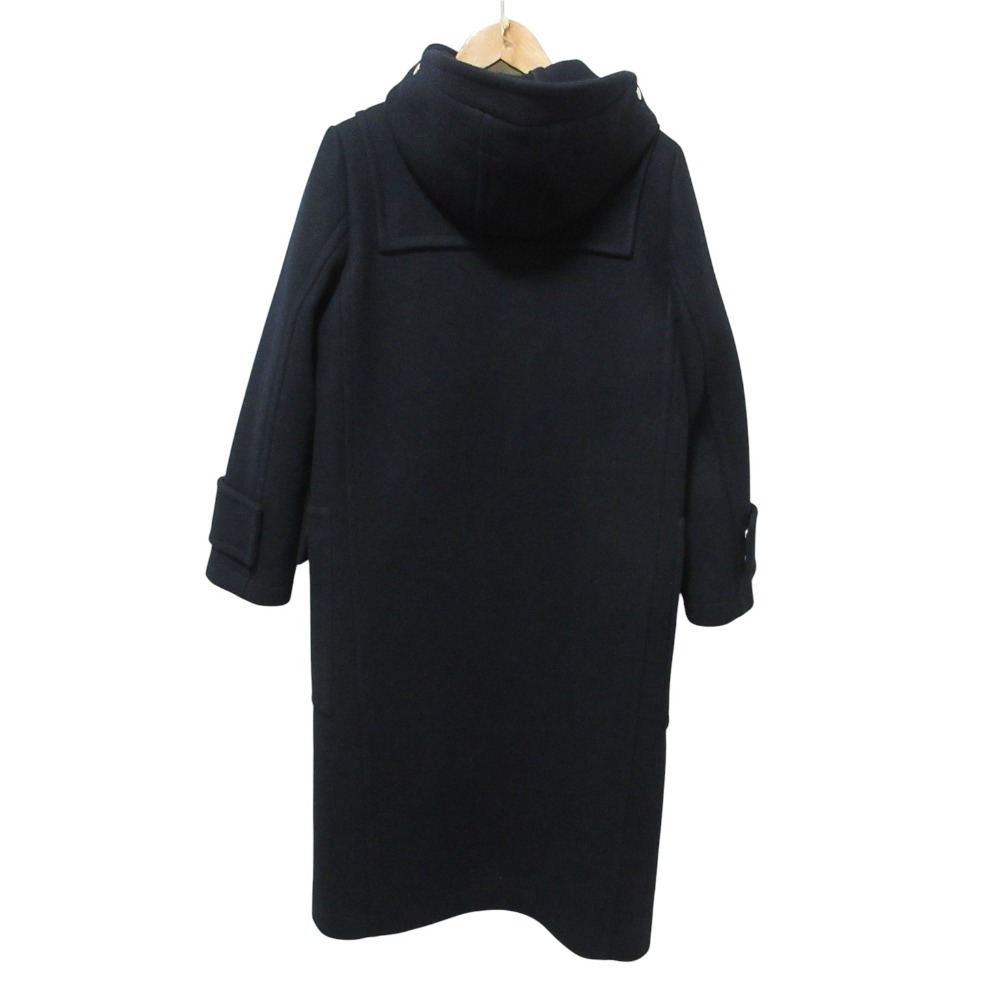 美品 CYCLAS シクラス ウールメルトン フーデッドロングコート 1-06-06-2069 34 ネイビー_画像2