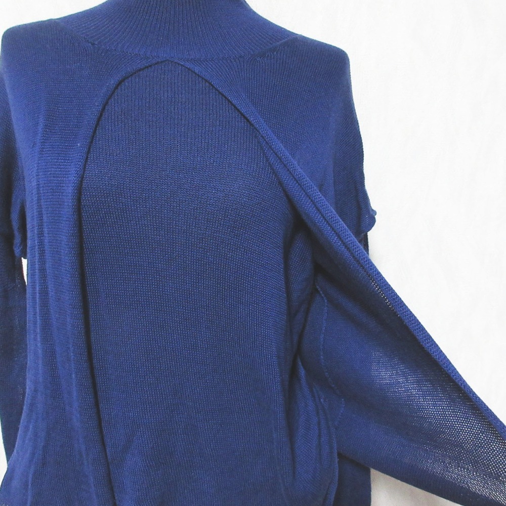 Y's wise Yohji Yamamoto с высоким воротником хлопок вязаный свитер YE-K35-935 темно-синий 