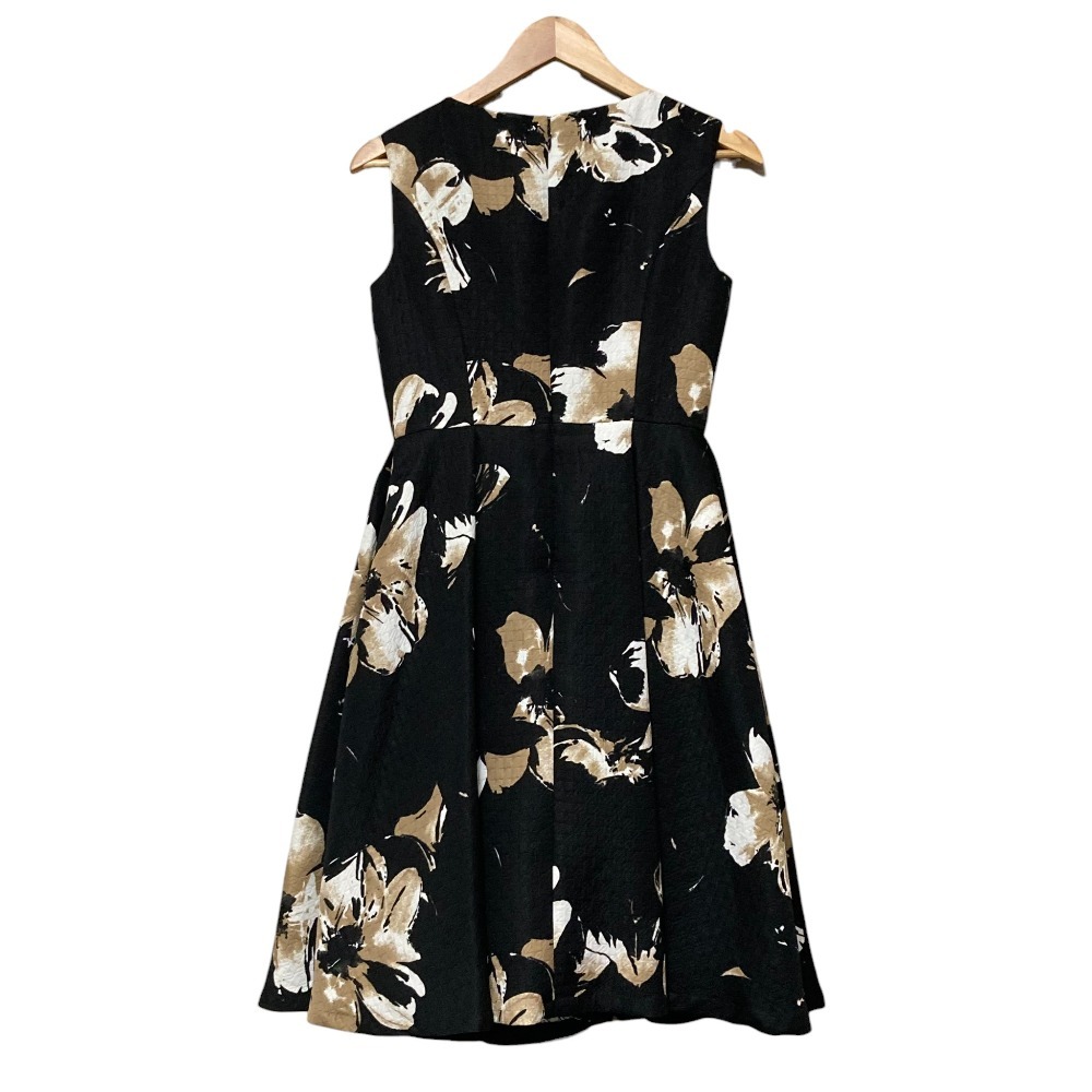 美品 Aveniretoile アベニールエトワール エムプルミエブラック コラボ フラワープリント ノースリーブ ワンピース サイズ36 ブラック_画像2