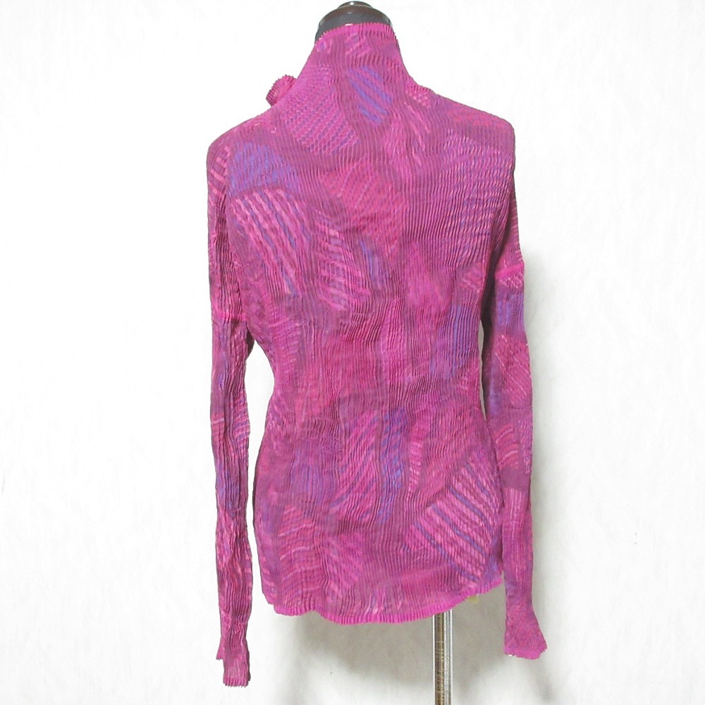 良品 ISSEY MIYAKE イッセイミヤケ リバーシブル プリーツシャツ マルチカラー パープル_画像7