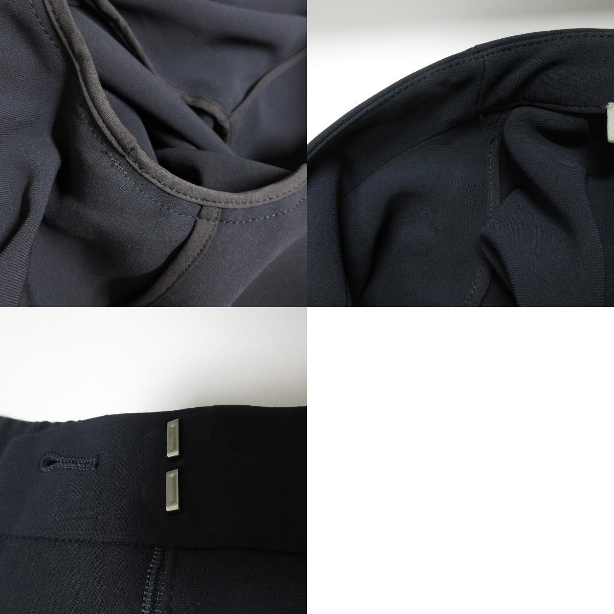 良品 25SS theory luxe セオリーリュクス LUVE ノーカラージャケット パンツ セットアップ サイズ40 ネイビー_画像10