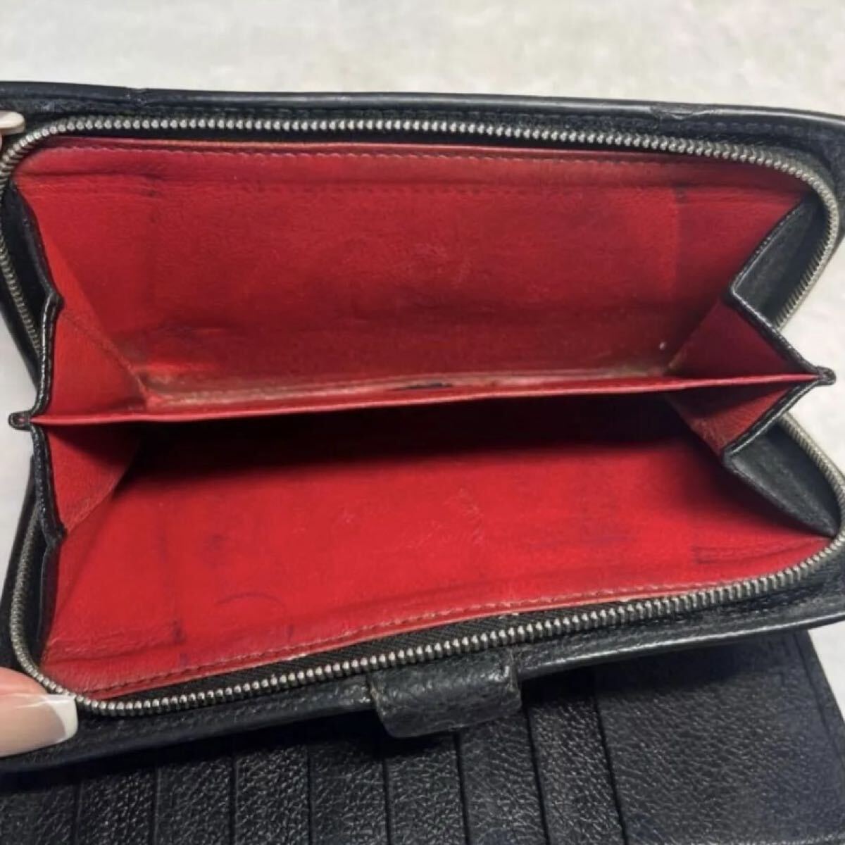 BVLGARI コローレ　ブラック　レッド　二つ折り財布_画像9