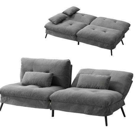 ソファベッド ソファ ベッド 組立て簡単 事務室用 サロン用 来客対応 2人 リクライニングソファ 背もたれ6段階 省スペース 一人暮 KU602_画像5