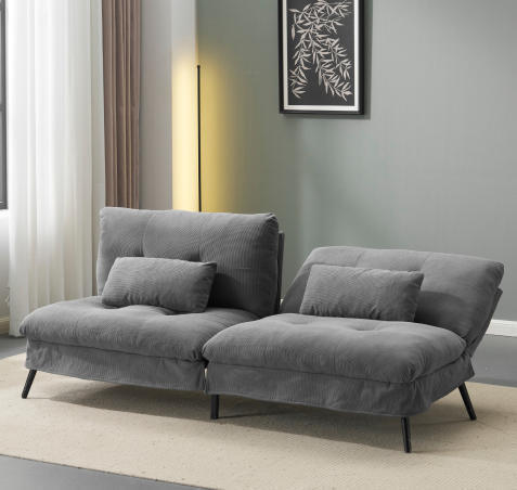 ソファベッド ソファ ベッド 組立て簡単 事務室用 サロン用 来客対応 2人 リクライニングソファ 背もたれ6段階 省スペース 一人暮 KU602_画像3