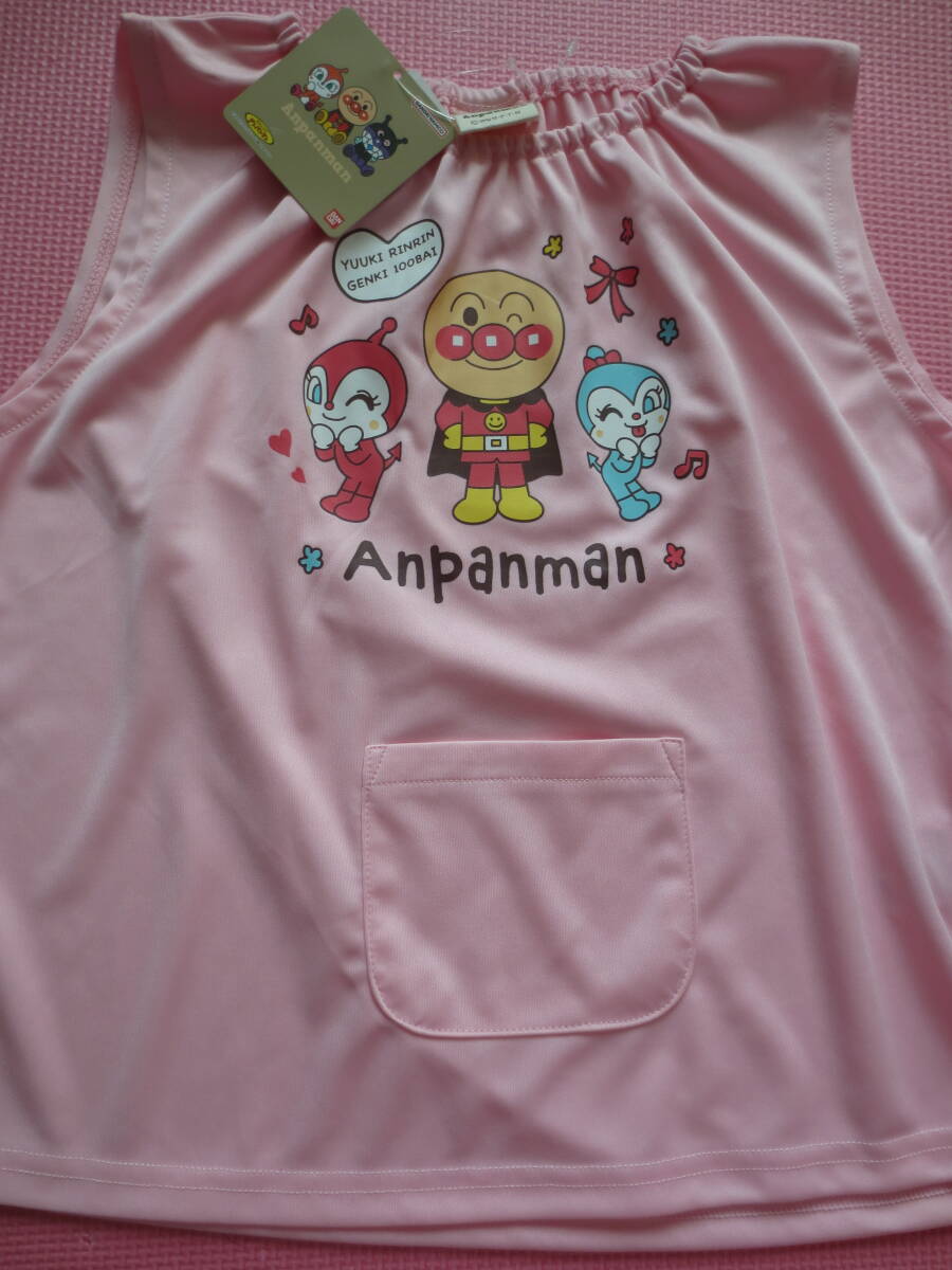 新品 110 ドキンちゃん 袖なしスモック ピンク コキンちゃん アンパンマン ポケット付 園服 女の子 保育園 幼稚園 95cm～ 100cm～ 送料無料_画像1
