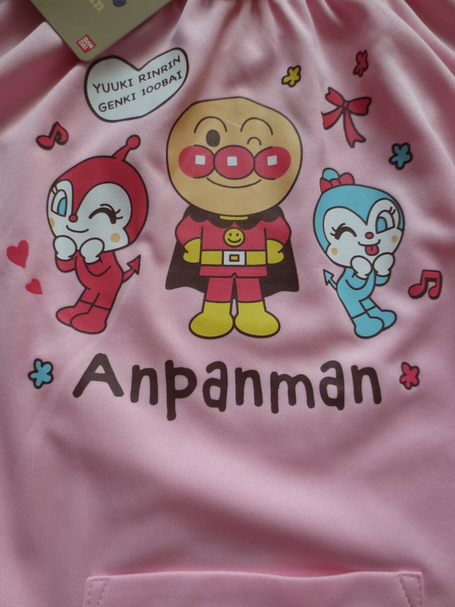新品 110 ドキンちゃん 袖なしスモック ピンク コキンちゃん アンパンマン ポケット付 園服 女の子 保育園 幼稚園 95cm～ 100cm～ 送料無料_画像2