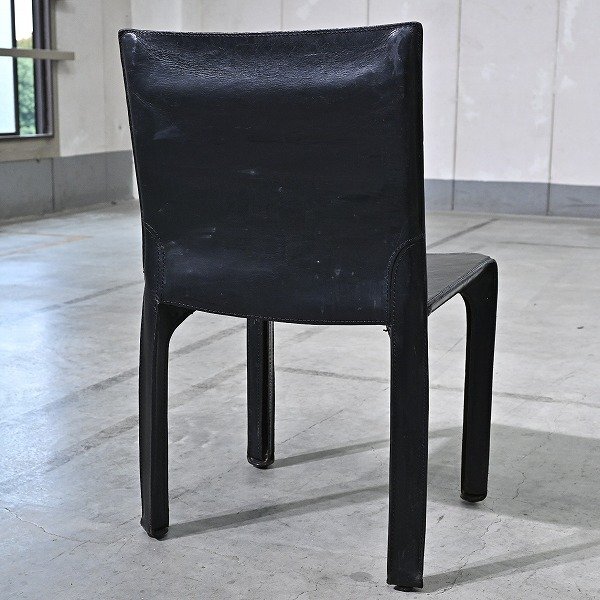 最高級 Cassina 31万「412 CAB」アームレスチェア B 本革 マリオ・ベリーニ イタリア ダイニング キャブ カッシーナ_アルフレックス_画像2
