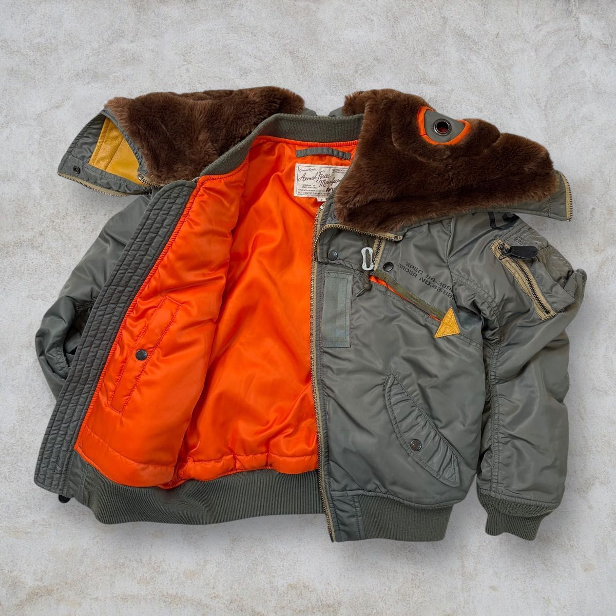 【極美品 激レア】AVIREX MA-1 REMODEL MARK2 アヴィレックス リモデル マーク２ フライトジャケット 6182195 WEB&DEPOT N2-B 限定品 _画像6