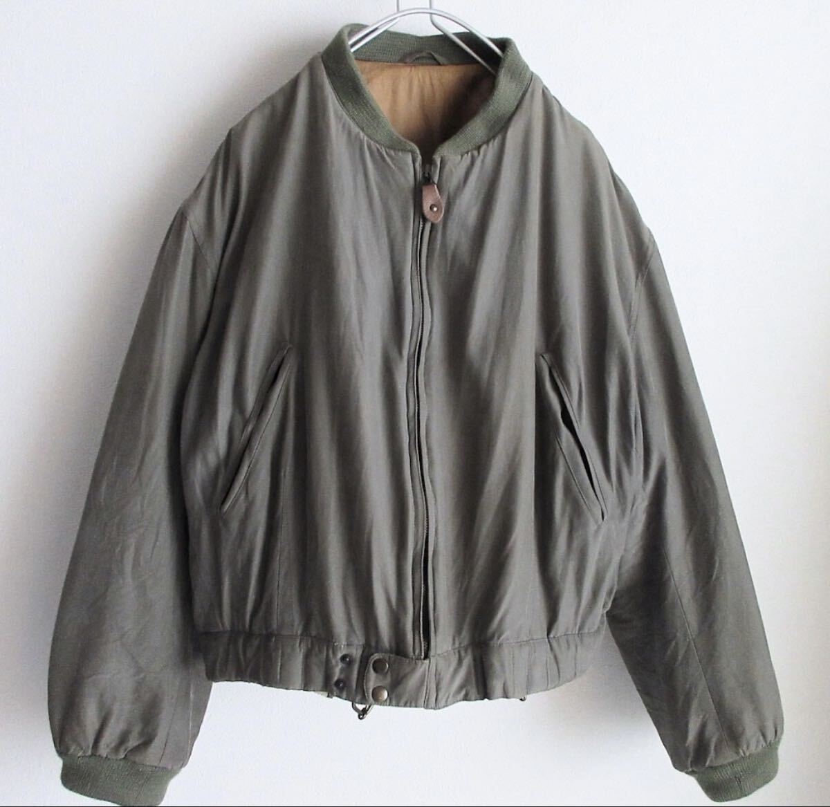 GIORGIO ARMANI ジョルジオ アルマーニ90s ボンバージャケット 50 オリーブ MADE IN ITALY MA-1タイプ フライトジャケット_画像1