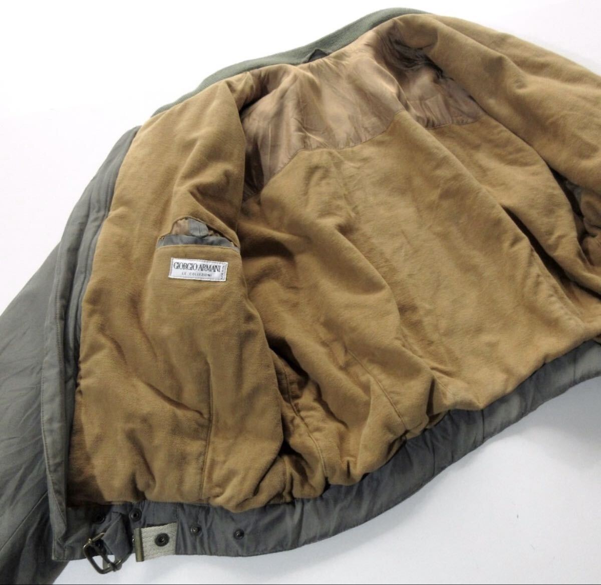 GIORGIO ARMANI ジョルジオ アルマーニ90s ボンバージャケット 50 オリーブ MADE IN ITALY MA-1タイプ フライトジャケット_画像5