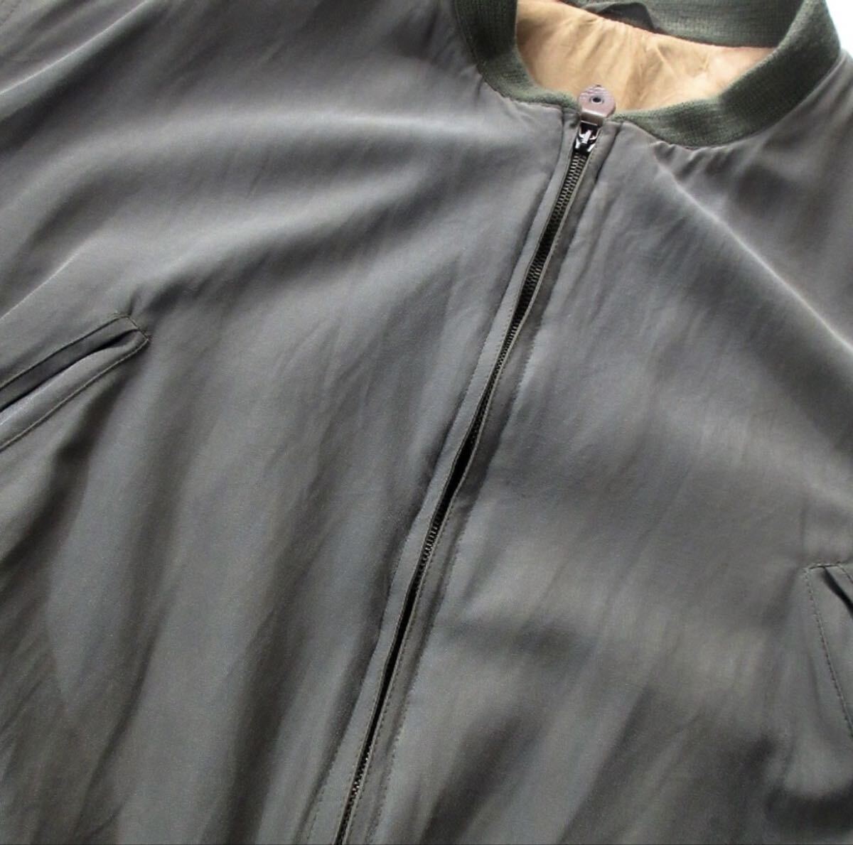 GIORGIO ARMANI ジョルジオ アルマーニ90s ボンバージャケット 50 オリーブ MADE IN ITALY MA-1タイプ フライトジャケット_画像6