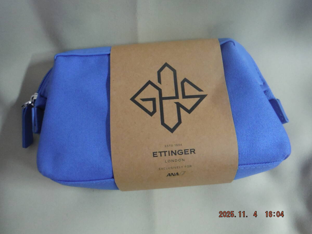 ＡＮＡ　ファーストクラス＆ビジネスクラス　未開封アメニティ　ポーチ　ブルー_画像1
