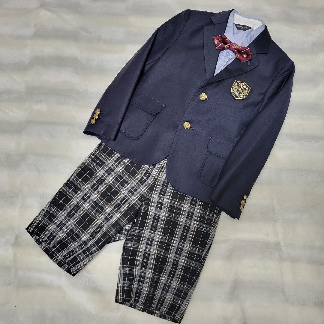 120cm COMME CA ISM フォーマルスーツ 紺ブレ 金ボタン_画像1