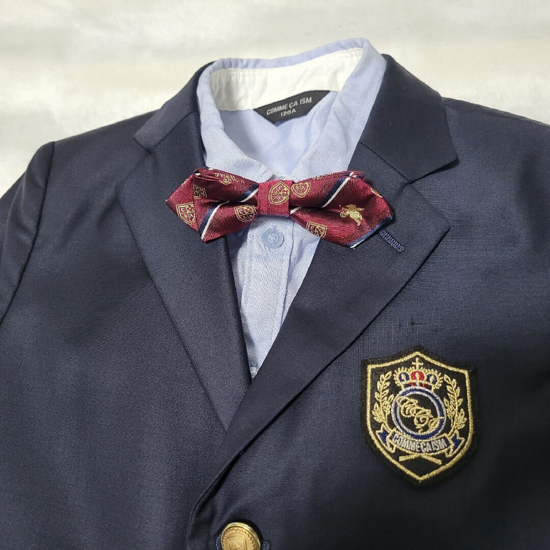 120cm COMME CA ISM フォーマルスーツ 紺ブレ 金ボタン_画像2