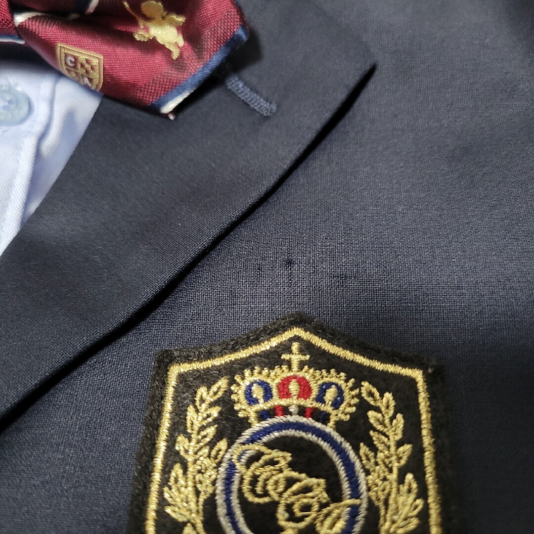 120cm COMME CA ISM フォーマルスーツ 紺ブレ 金ボタン_画像3