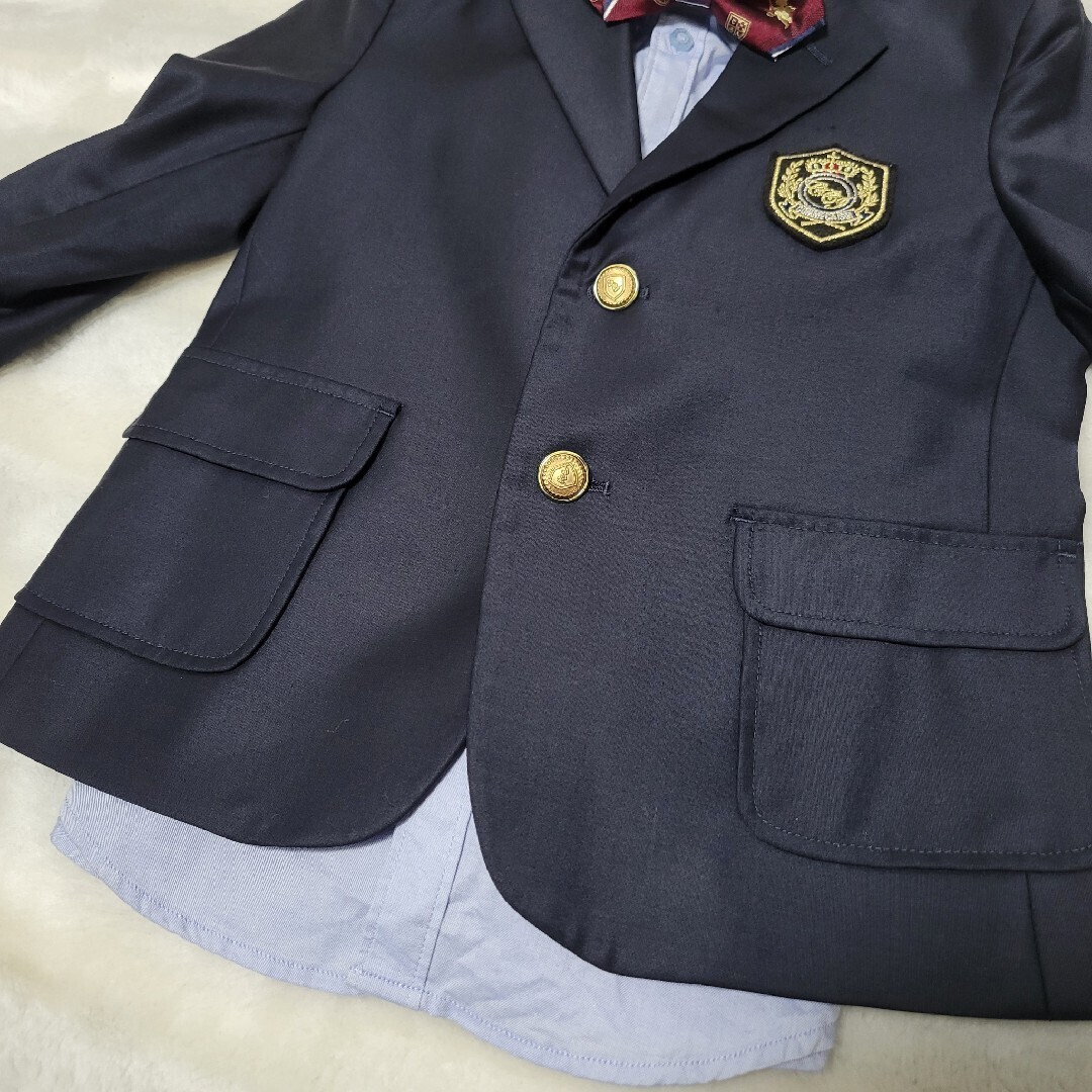 120cm COMME CA ISM フォーマルスーツ 紺ブレ 金ボタン_画像4