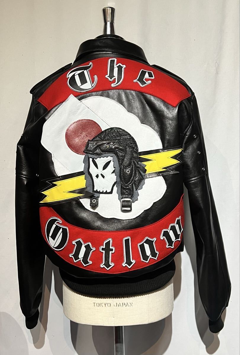 【即日発送】フライングジャケット（M）日の丸 検）ラロッカlarocka ジョンソンズ A2 レザージャケットの画像4