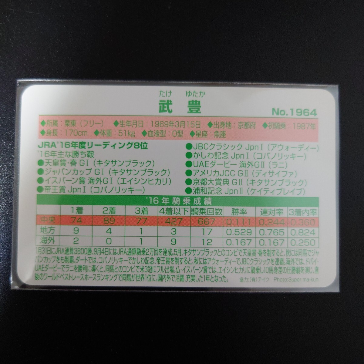 まねき馬　1954　武豊　開封SP_画像2