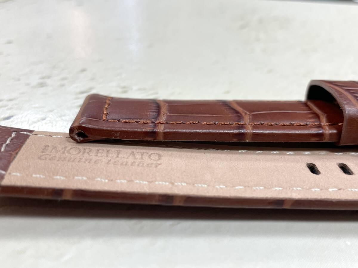 22mm Gold Brown モレラート BOTERO カーフ・アリゲーター型押*1_画像4