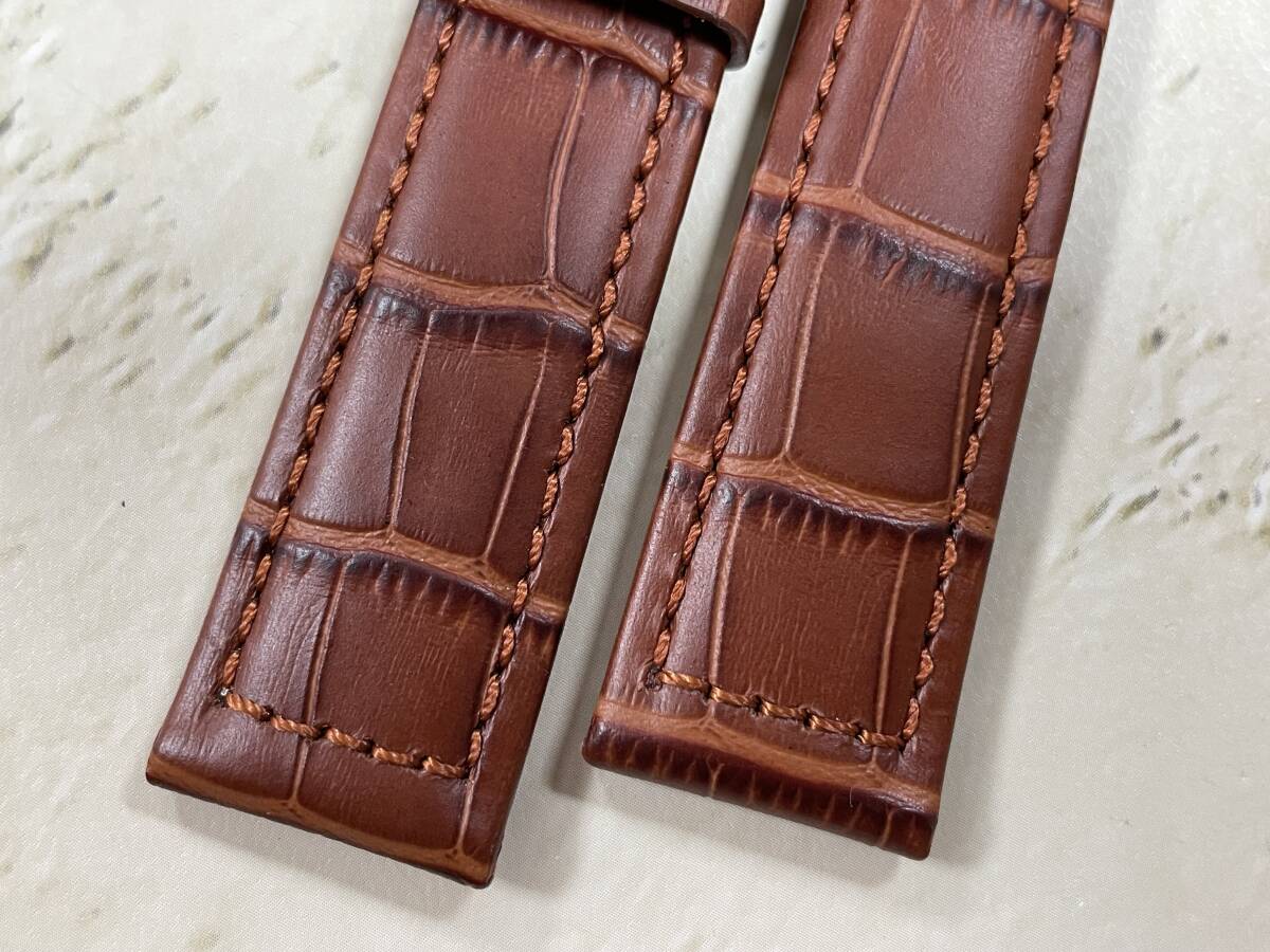22mm Gold Brown モレラート BOTERO カーフ・アリゲーター型押*1_画像3