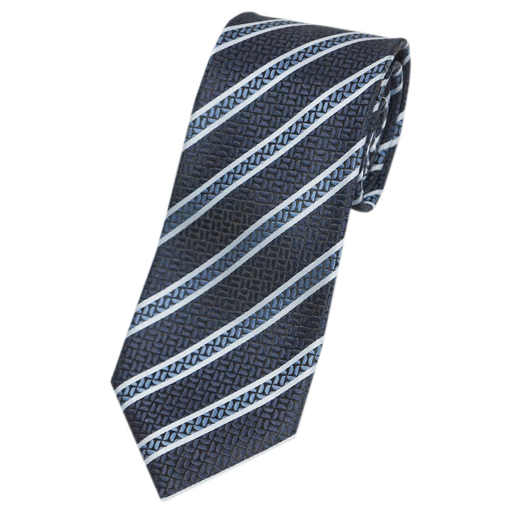 не использовался Zegna бренд галстук L me винт rudo* Zegna Zegna полоса шелк 100% высококлассный темно-синий голубой темно-синий 30064