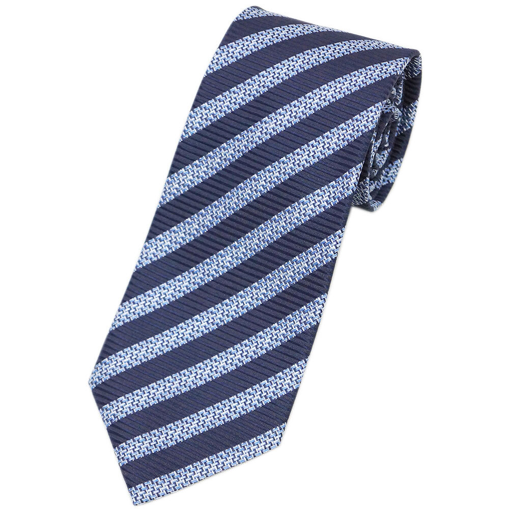 не использовался Zegna бренд галстук L me винт rudo* Zegna постоянный Thai высококлассный шелк 100% полоса темно-синий голубой темно-синий синий бледно-голубой