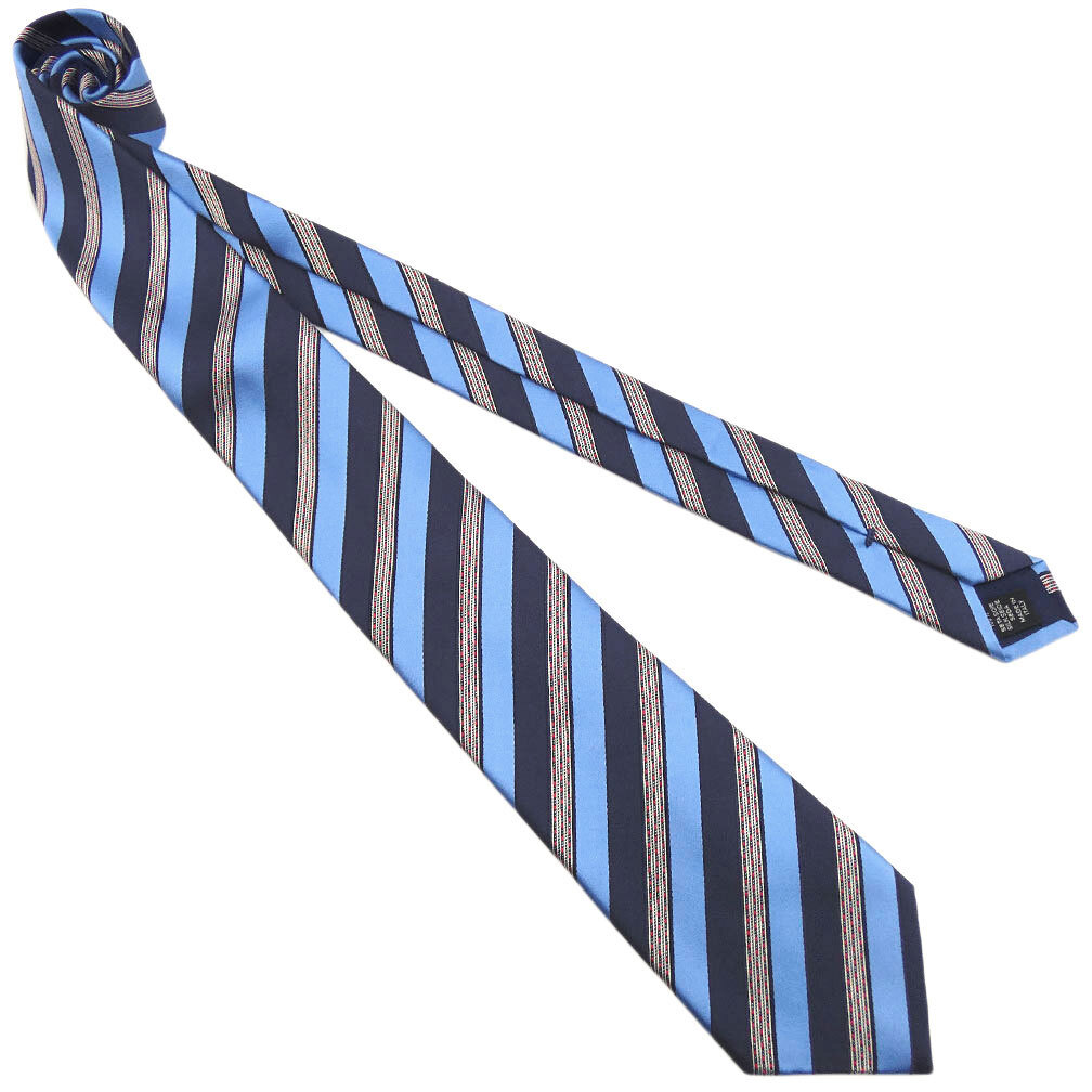  не использовался Zegna бренд галстук L me винт rudo* Zegna полоса высококлассный шелк 100% темно-синий голубой красный темно-синий синий бледно-голубой 