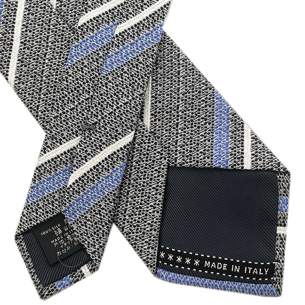 не использовался Zegna бренд галстук L me винт rudo* Zegna постоянный Thai высококлассный шелк 100% полоса черный белый чёрный белый