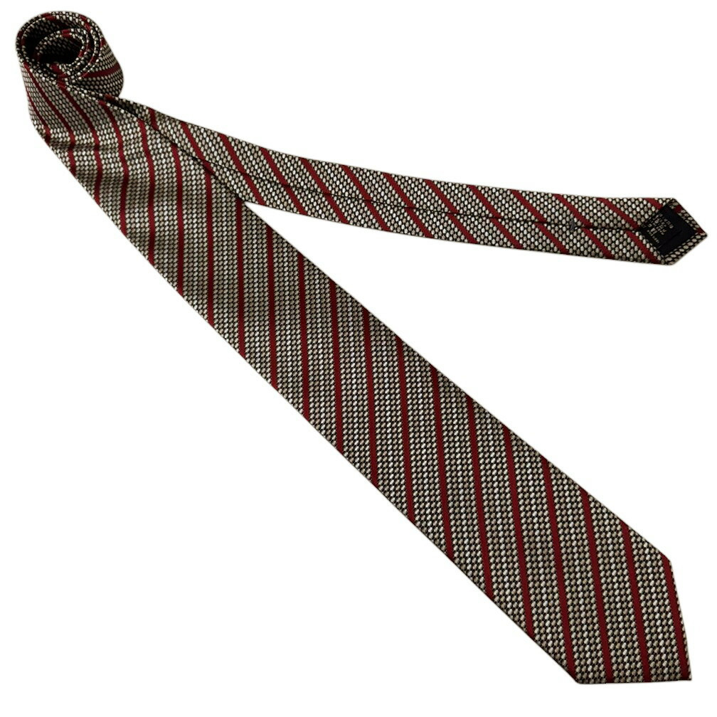  не использовался Zegna бренд галстук L me винт rudo* Zegna высококлассный шелк 100% полоса Gold красный outlet 