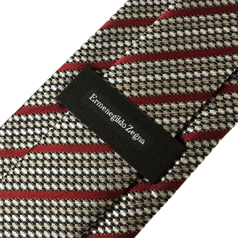  не использовался Zegna бренд галстук L me винт rudo* Zegna высококлассный шелк 100% полоса Gold красный outlet 