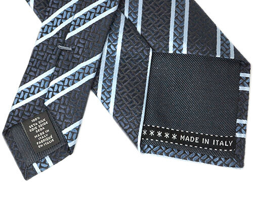 не использовался Zegna бренд галстук L me винт rudo* Zegna Zegna полоса шелк 100% высококлассный темно-синий голубой темно-синий 30064