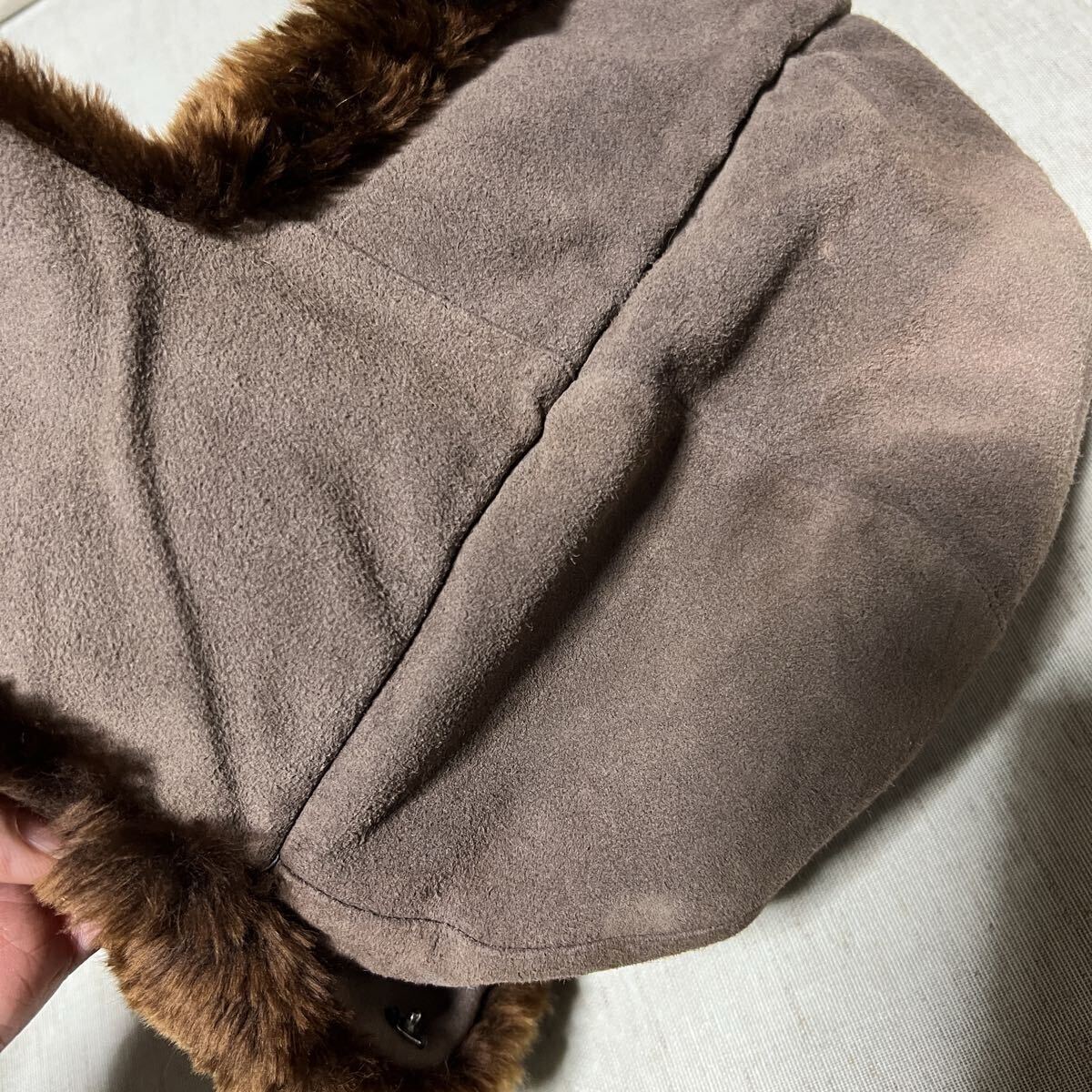 詳細不明 フライトキャップ パイロットキャップ ミリタリー フェード USA ロシア カナダ ヴィンテージ ビンテージ 古着 鹿革_画像10