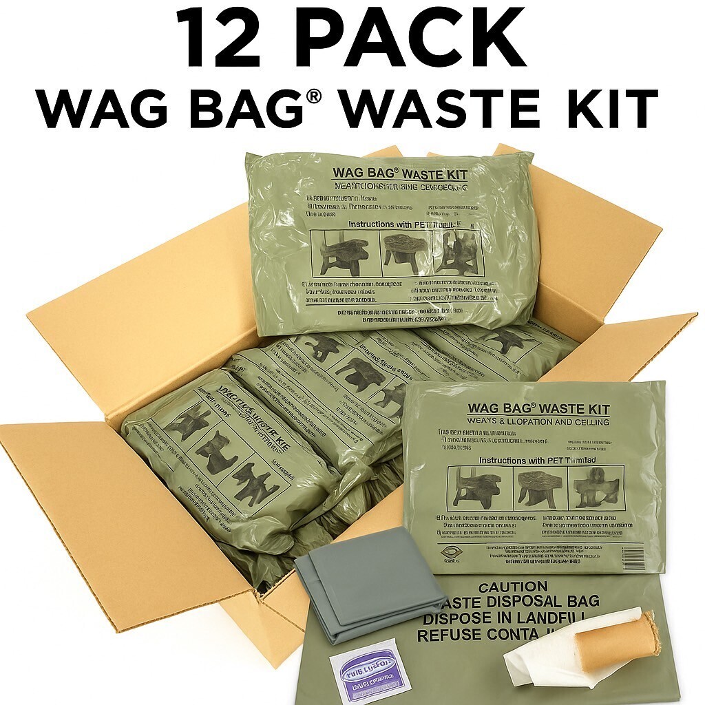 送料無料☆未使用品 簡易トイレ 12パック 携帯用トイレ 廃棄物キット 消臭 防災 非常用 キャンプ アウトドア 登山 米軍 (60)☆CK17L#25_画像1