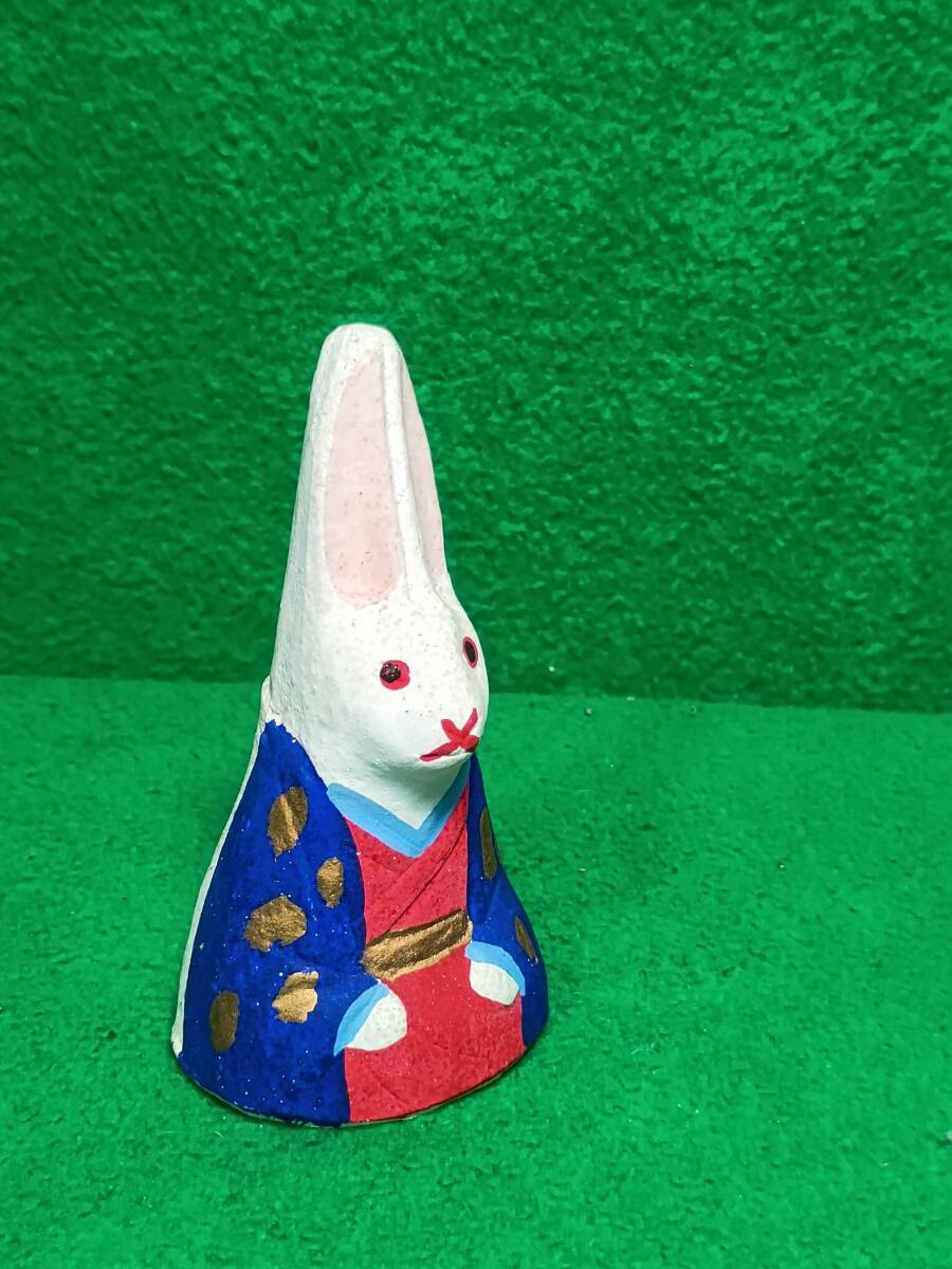 郷土玩具　土人形　東京・今戸焼　『月見兎』　うさぎ　白井靖二郎作　_画像1