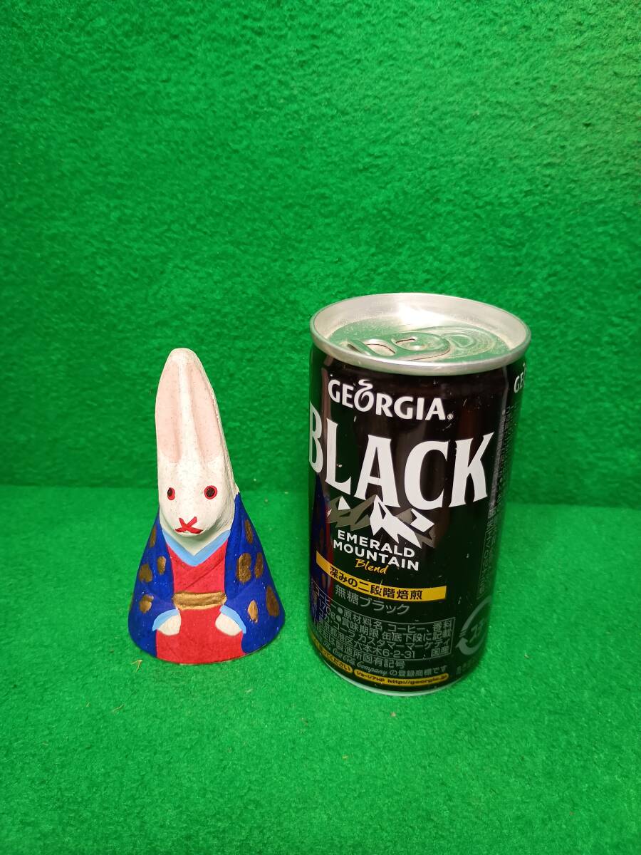 郷土玩具　土人形　東京・今戸焼　『月見兎』　うさぎ　白井靖二郎作　_画像2