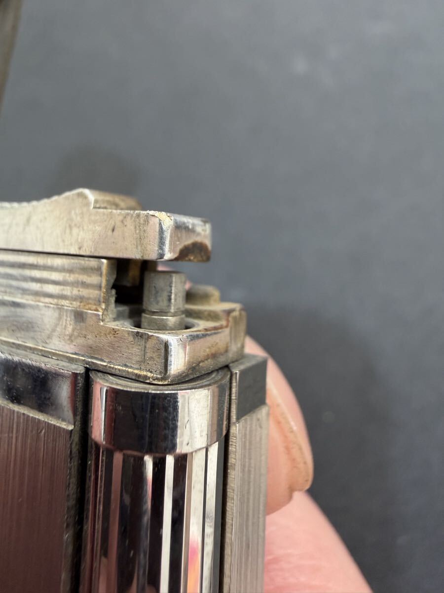 デュポン ガスライター S T 喫煙具 シルバー ローラー式 ライター シルバーカラー　一部破損品　1円スタート_画像4