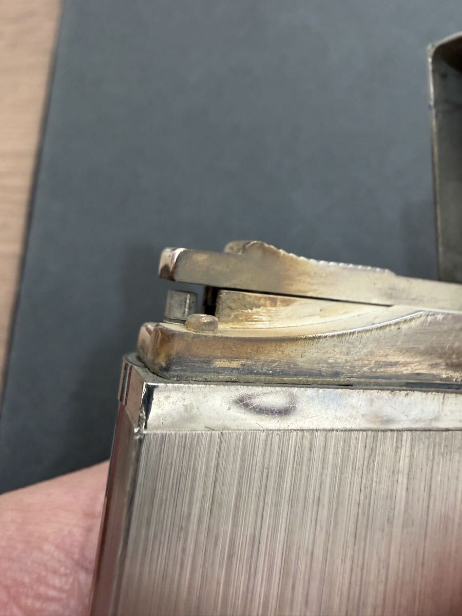 デュポン ガスライター S T 喫煙具 シルバー ローラー式 ライター シルバーカラー　一部破損品　1円スタート_画像5