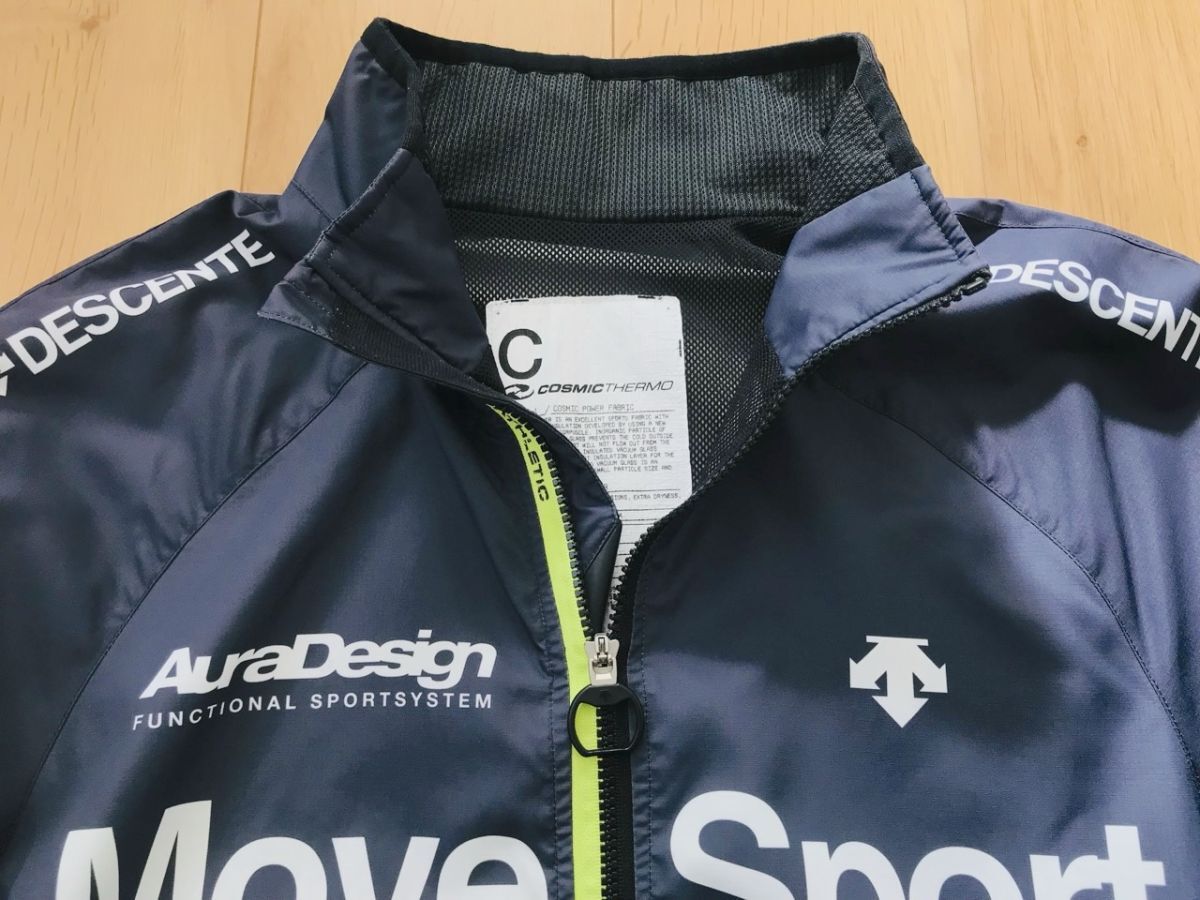 【良品】デサント MoveSport＊裏地付きドライジャケット＊ネイビーグレー系＊O_画像3