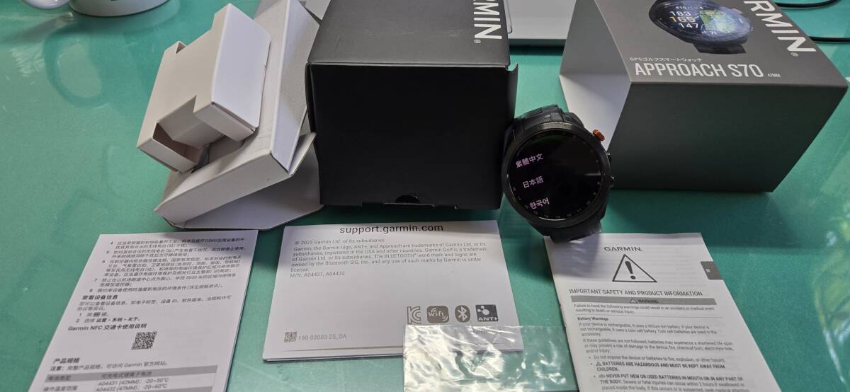 GARMIN Approach S70 47mm ブラック ガーミン アプローチ ゴルフウォッチ GPSナビ_画像8