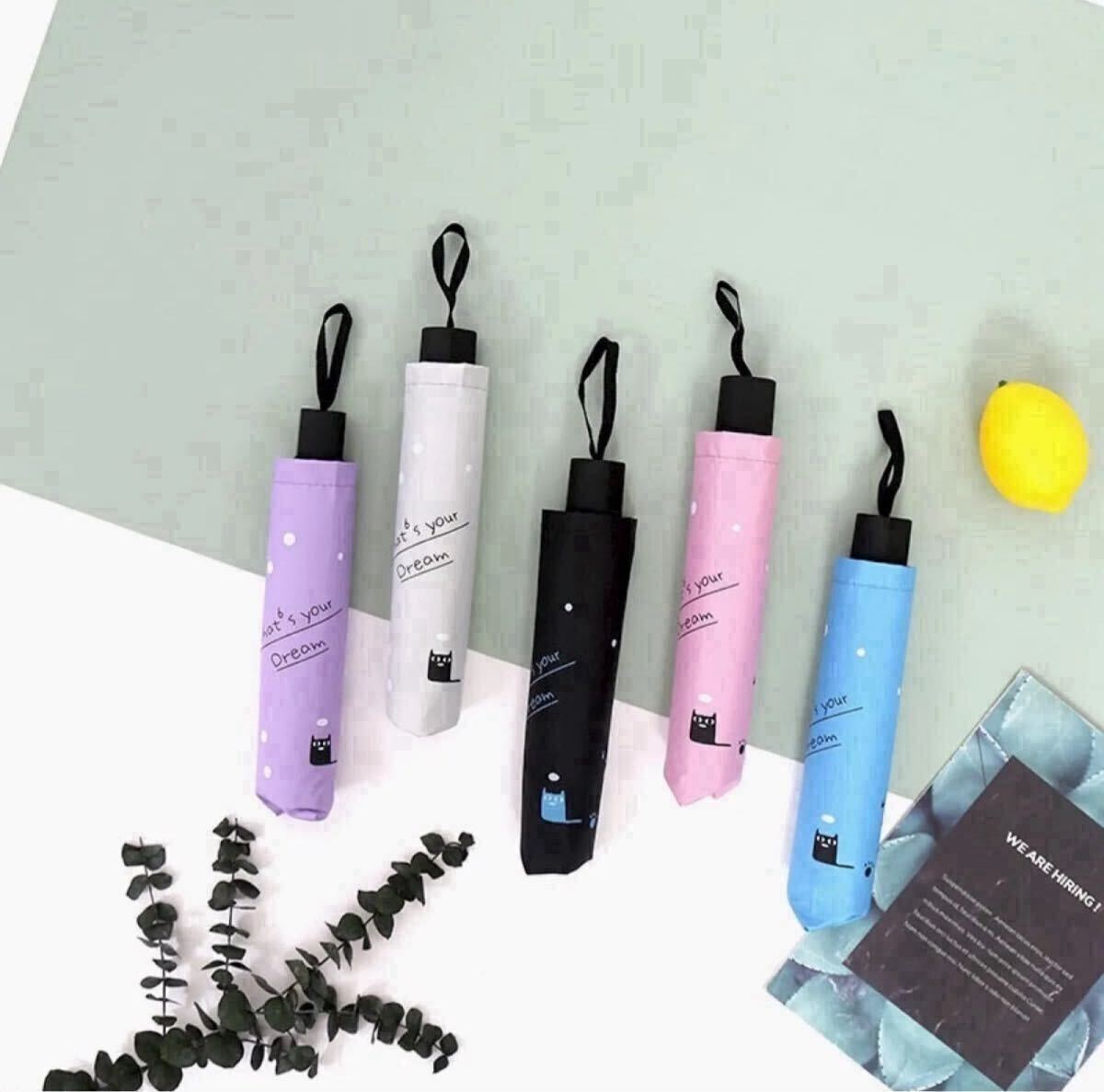 складной зонт кошка рисунок . дождь двоякое применение зонт от дождя зонт от солнца UV меры сезон дождей compact складной зонт кошка зонт от солнца зонт от дождя ультрафиолетовые лучи меры розовый