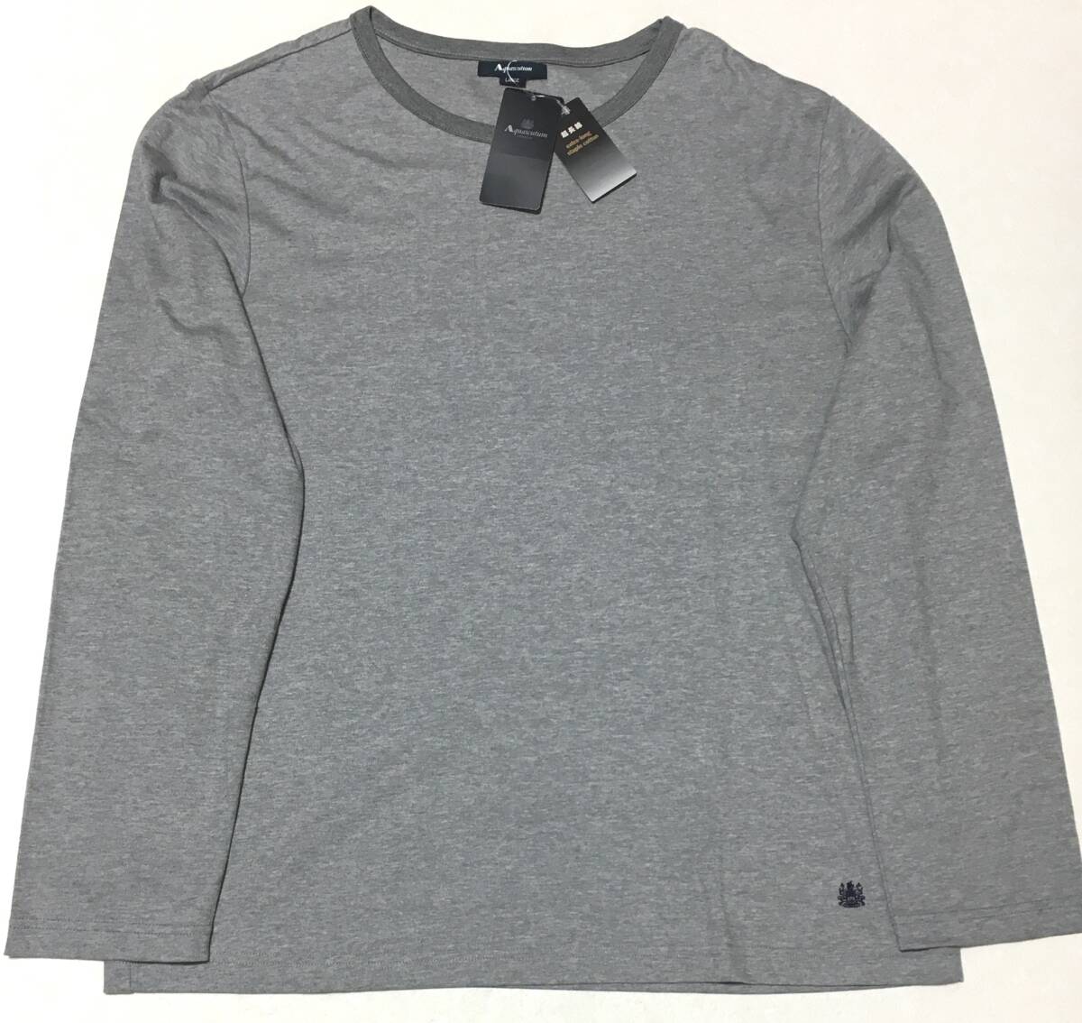 Aquascutum　超長綿 長袖Tシャツ　L　グレー　アクアスキュータム　定価8.690円_画像1
