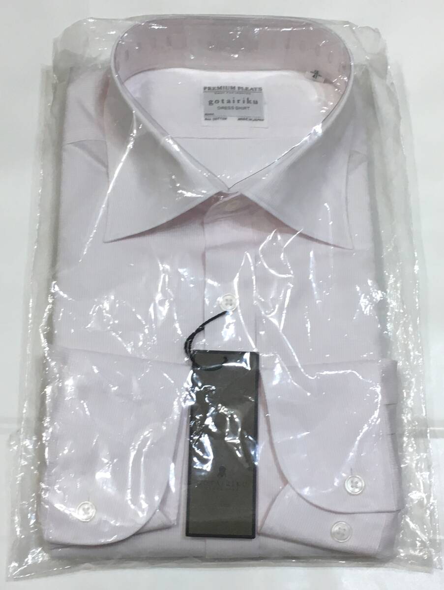 gotairiku 五大陸　PREMIUMPLEATS 長袖セミワイドシャツ 綿100％　41 L　オンワード　定価14.300円_画像4