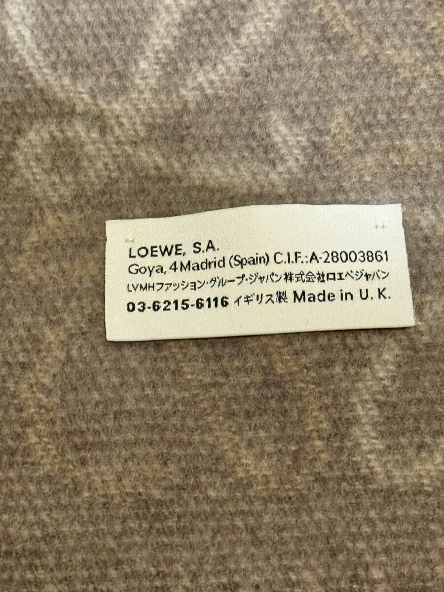 LOEWE ロエベ ウール カシミヤ アナグラム マフラー ベージュ_画像3